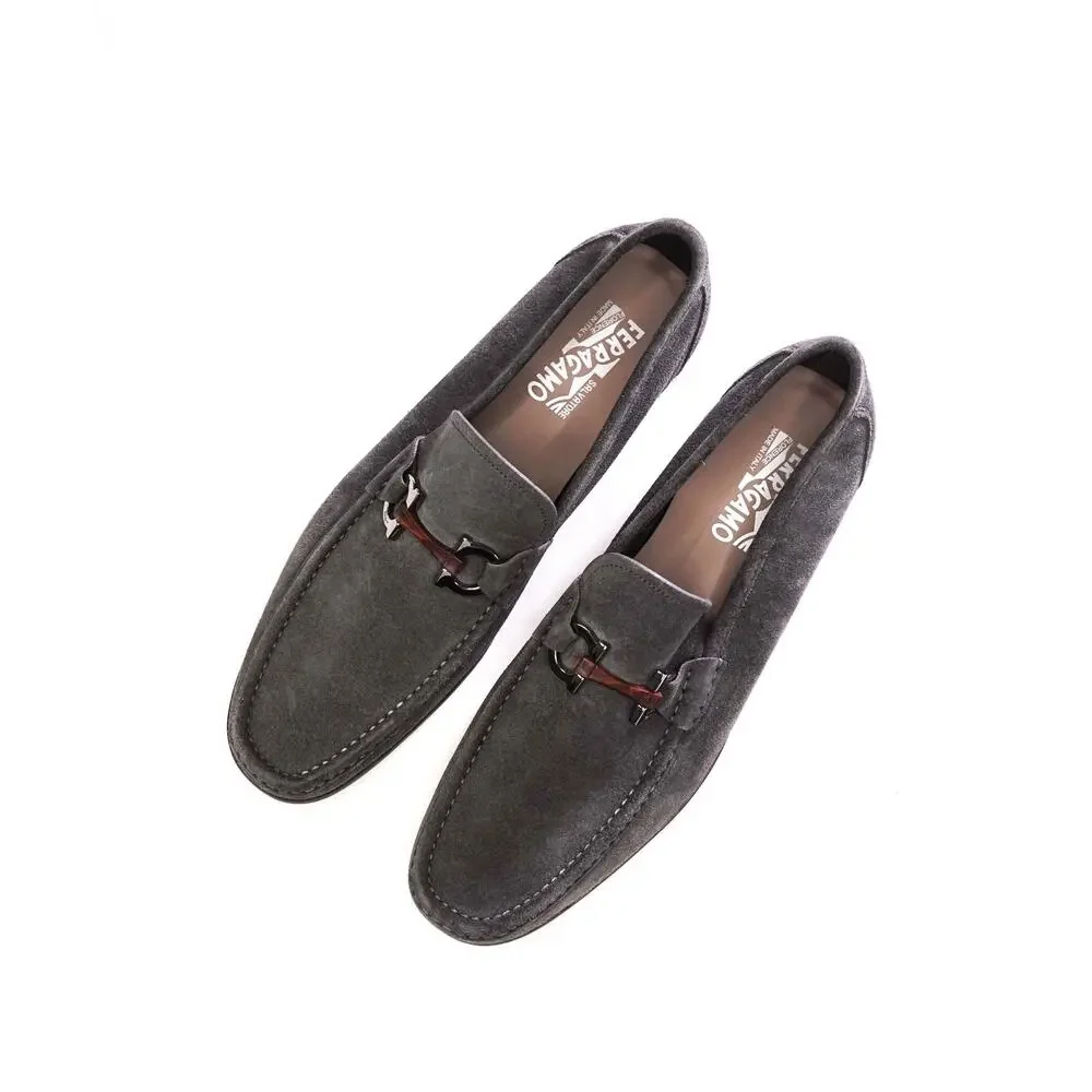 $850 FERRAGAMO - Gray Suede 